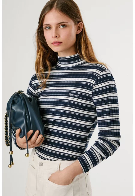 Слим блуза с райе