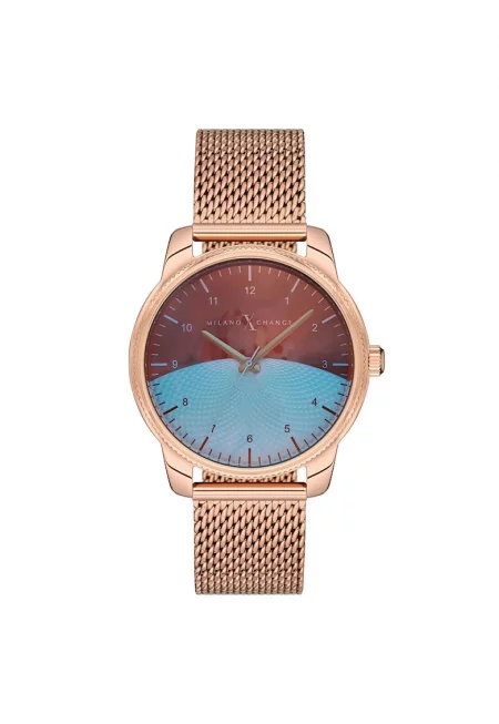 Спортен часовник за жени  38 мм - корпус от стомана - розово злато - каишка от стомана розово злато - водоустойчивост 3 ATM