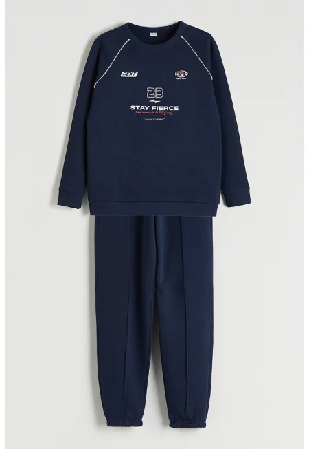 Спортен екип с памук с надпис