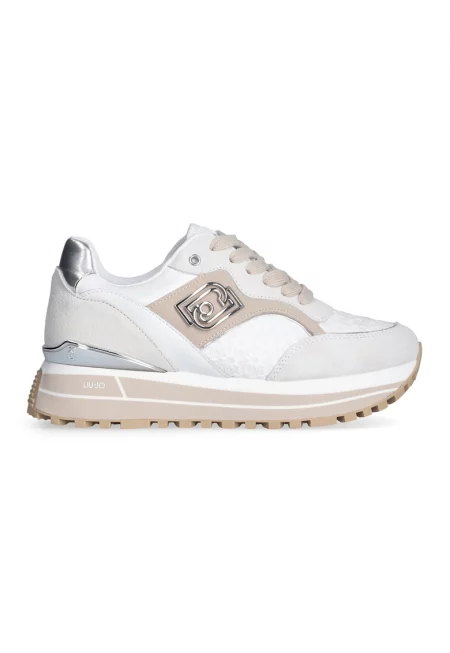 Спортни обувки с велур - Бежов/Мръснобял