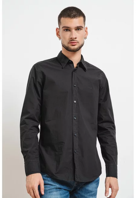 Стандартна памучна риза с бродирано лого