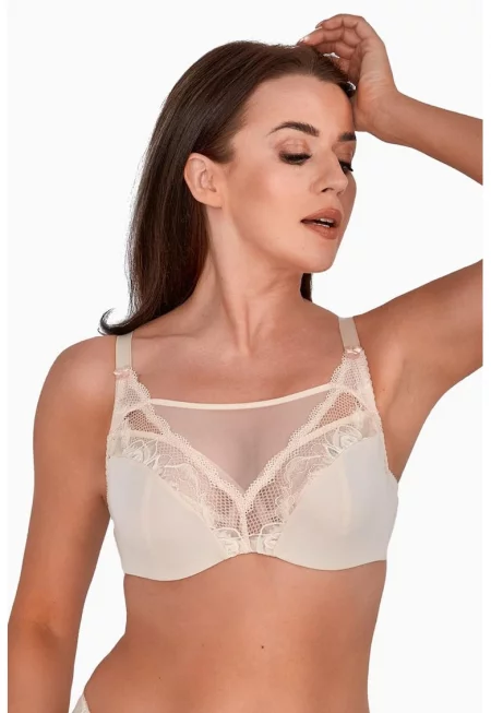 Сутиен с триъгълна чашка и мрежести вложки Ida
