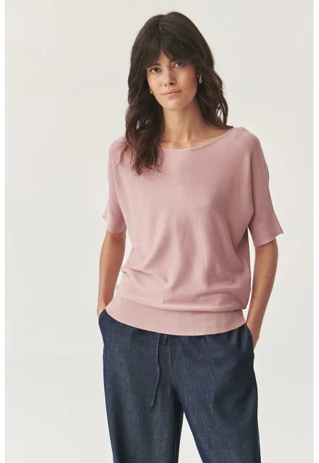 Свободна тениска с деколте-лодка