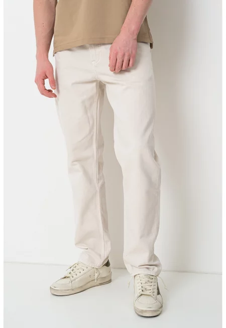 Свободни дънки със средновисока талия - Слонова кост