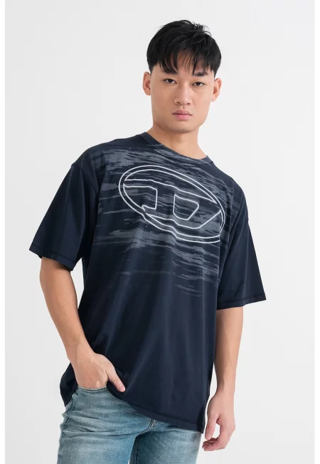 Тениска с лого - Тъмносин