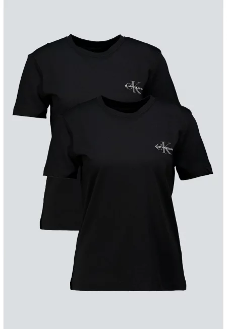 Тениска с овално деколте и лого на гърдите - 2 броя