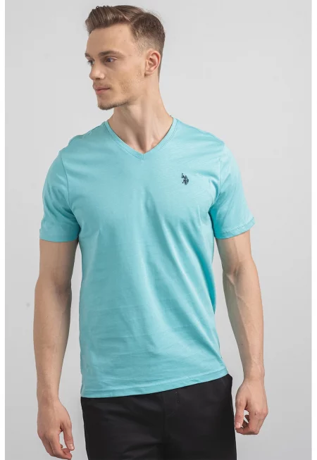 U.S. Polo Assn - Памучна тениска с шпиц