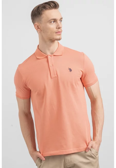U.S. Polo Assn - Слим памучна тениска с яка