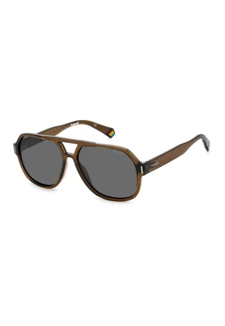 Унисекс слънчеви очила Aviator с поляризация - Кафяв/Антрацитно сиво