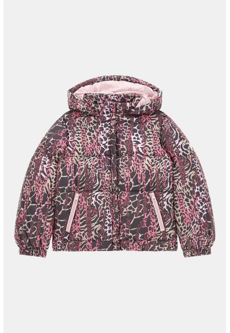 Ватирано зимно яке с шарка - Многоцветен