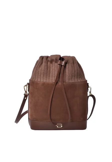 Велурена чанта с текстил