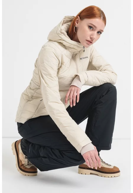 Зимно яке Joy Peak II с качулка - Мръснобял