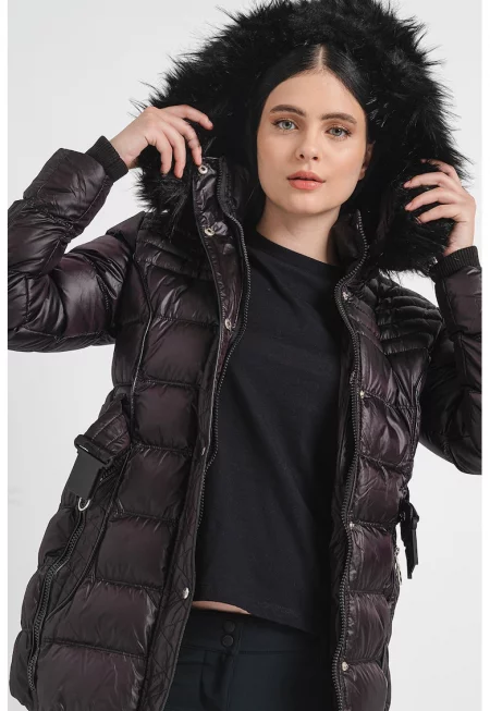 Зимно яке с еко пух - Черен