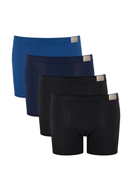 Боксерки GO Natural - 4 чифта - Черен/Син