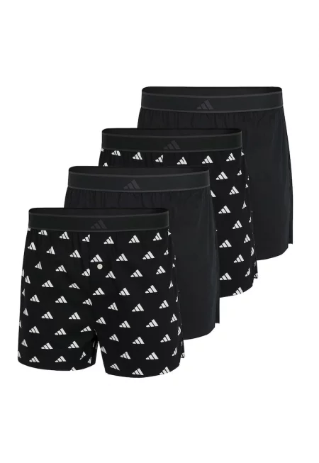 Боксерки с десен - 4 чифта - Бял/Черен