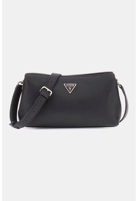 Чанта през рамо от еко кожа с регулируема презрамка - Антрацитно сиво