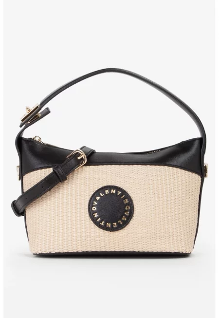 Чанта Sayor с пришито лого - Черен/Светло бежово