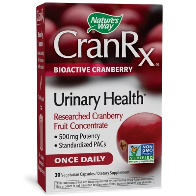 CranRx® – профилактика на уроинфекции - Биоактивна червена боровинка (концентрат), 500 mg, 30 капсули