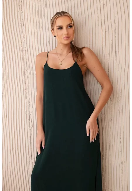 Дълга рокля с тънки презрамки -