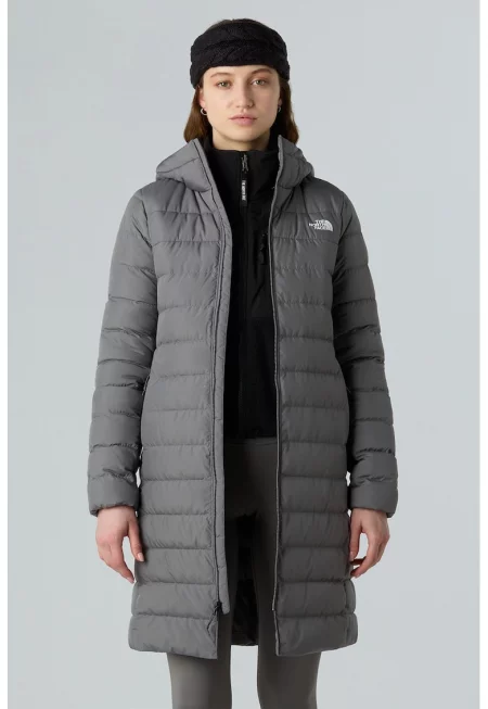 Дълго зимно яке с лого - Сив