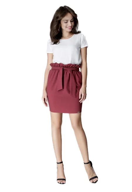 Дамска мини пола - Ленитиф - Естрид - Бордо - Червен