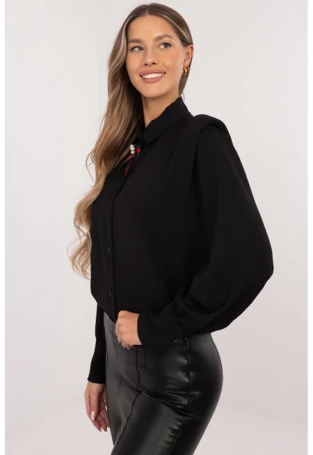 Дамска риза  полиестер - черна - Един размер