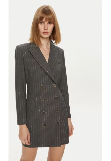 Дамска рокля -  304362118 - Рециклиран полиестер/Вълна - Сива - Сив