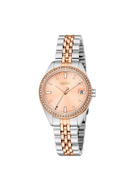 Дамски часовник  модел ES1L428M0075 - корпус от стомана 30 мм - розово-златна стоманена каишка - водоустойчивост 3 ATM