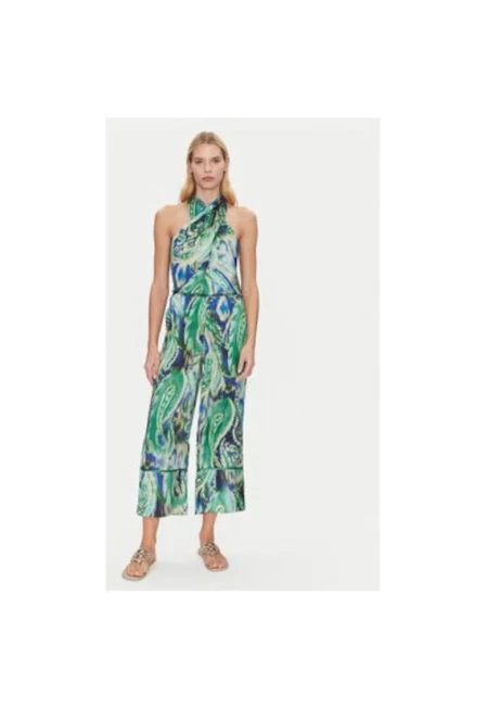 Дамски панталон -  305172549 - Полиестер - Зелен