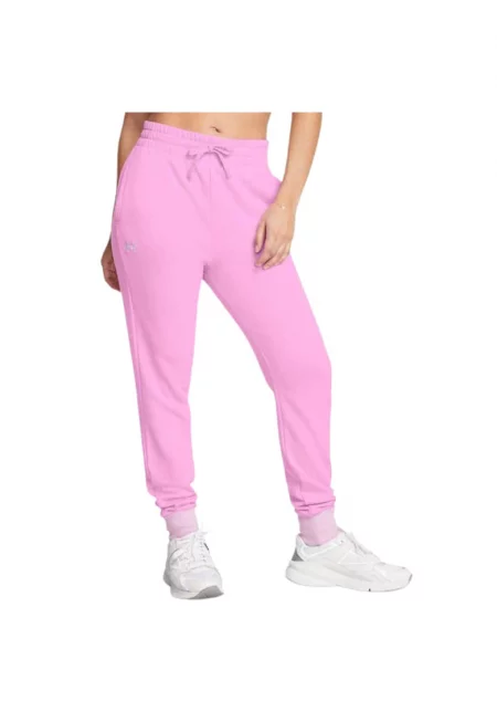 дамски спортен панталон - ластик на талията - странични джобове - розов - памук