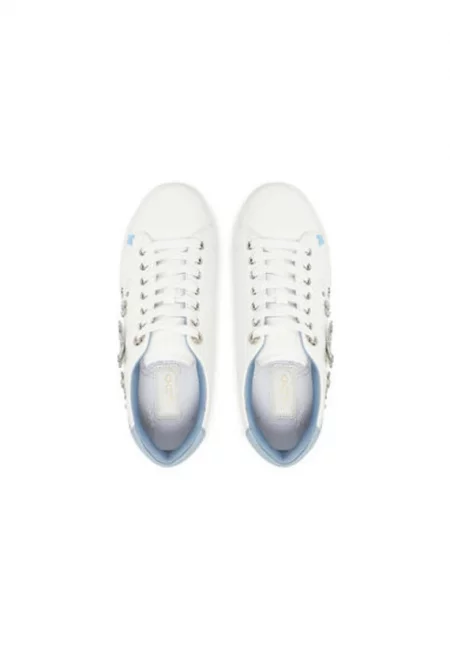 Дамски спортни обувки - 13966825 -  Екокожа - Бял