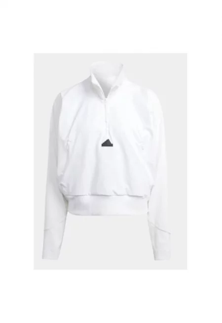 Дамски суитшърт -  303550769 - Рециклиран полиестер - Бял