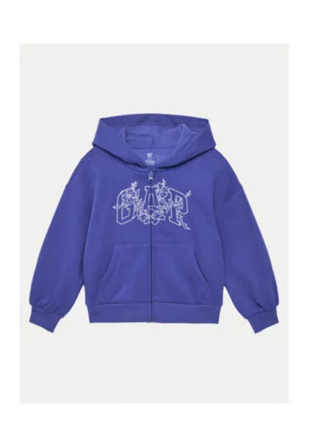 Дамски суитшърт -  GAP-741310-02 - памук и рециклиран полиестер - син