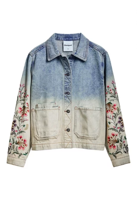 Дамско дънково яке  25SWED06 - Памук - Син - Син