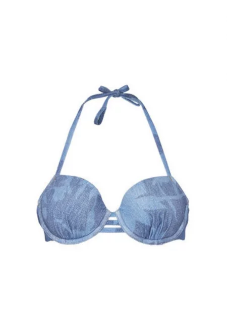 Дамско горнище на бански  C22JN9 A18 - Полиамид/Еластан - Син - Син