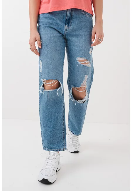 Дънки Mom - Светлосин