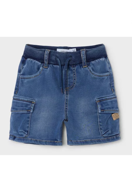 Дънкови къси панталони  за момчета - 13212547 - Лиосел/Рециклиран полиестер - Сини - Син