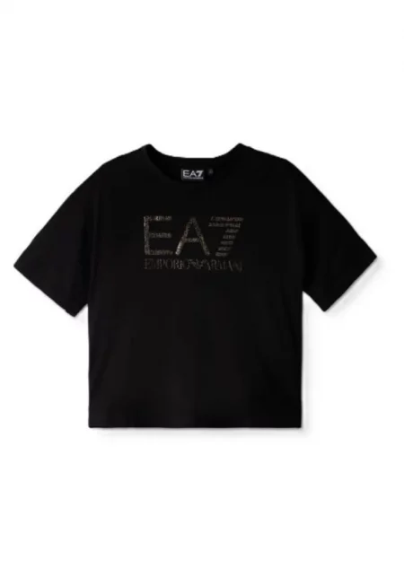 Детска тениска -  Train Visibility Girl Tee Ss - Памук - Черна - Черен