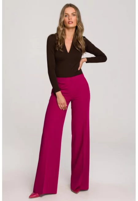 Елегантен панталон - Клош -  Червен - Червен