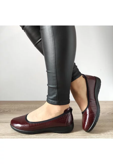 Ежедневни дамски обувки  540008B 23-0 Burgundy Croco - Burgundy Croco - Bordeaux