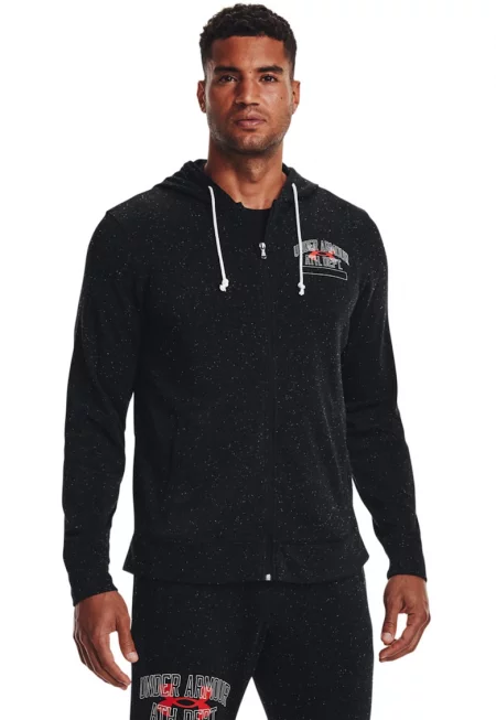 Фитнес худи Rival Terry Athletic Department - Избеляло черно/Мандарина/Мръснобял