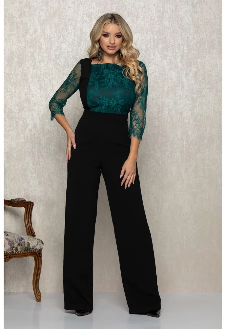 Гащеризон с широк крачол и дантела в горната част