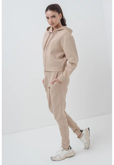 Худи с памук - Камел