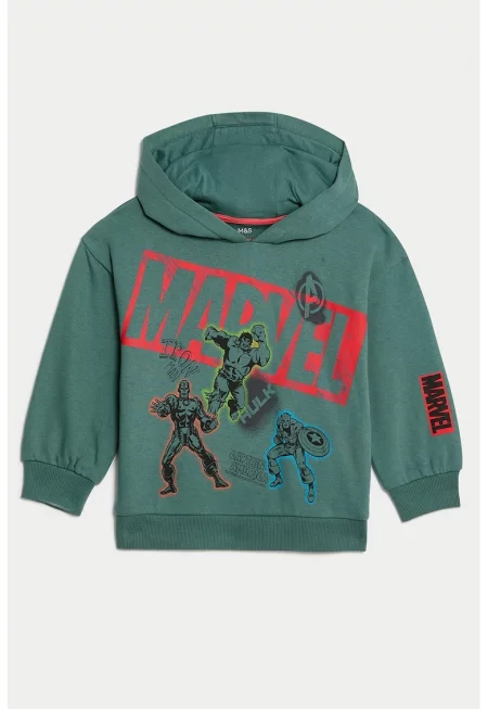 Худи с памук с шарка на Marvel