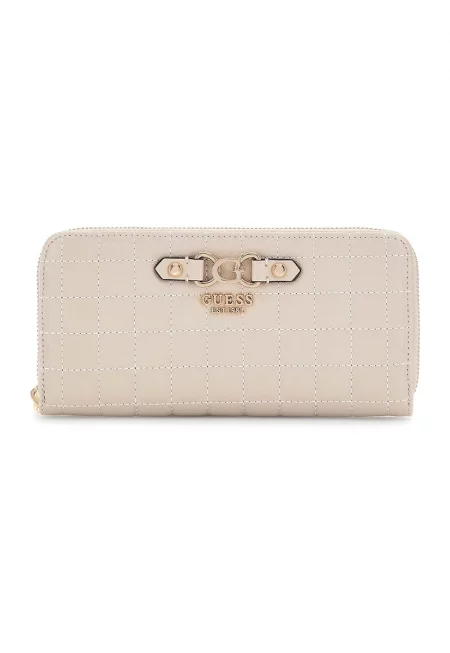 Капитонирано портмоне с цип и каишка за китката