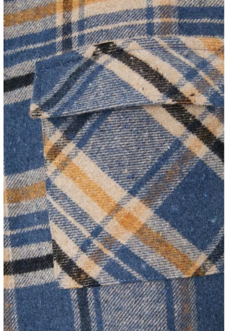 Карирано яке тип риза с яка с еко пух