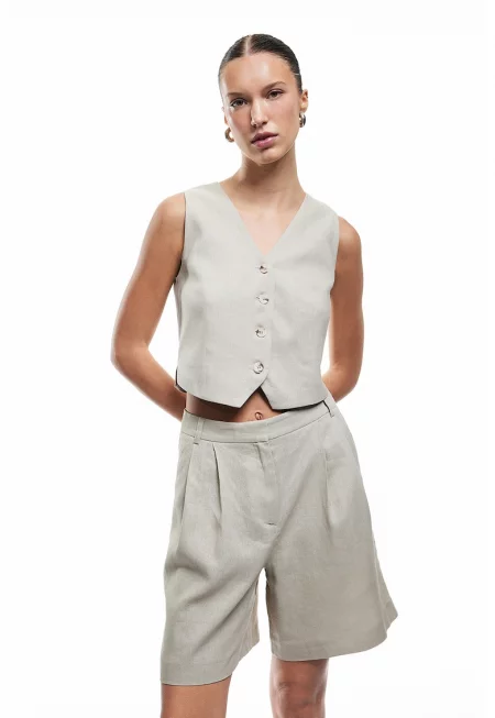 Къс елек с лен