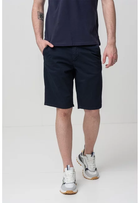 Къс панталон чино със стандартна кройка - Тъмносин