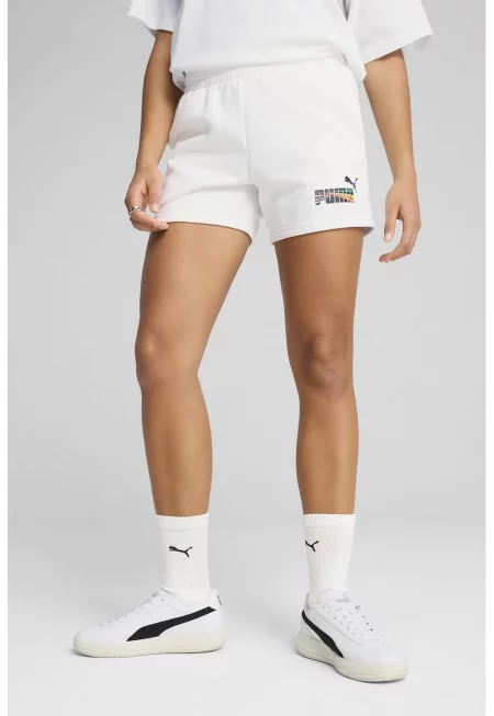 Къс панталон с еластична талия и лого