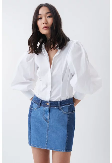 Къса дънкова пола - Лавандула